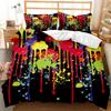 Abstract Duvet Cover Set Watercolour Painting Colourful Comforter Cover King Queen Size for Boys Girl Teen Polyester Bedding Set