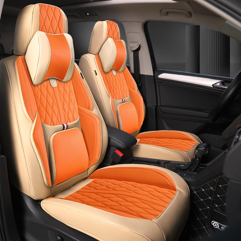 Universal Nappa Leather Car Seat Cushion Set: All-Season, Full Surround, Five-Seat Cover
