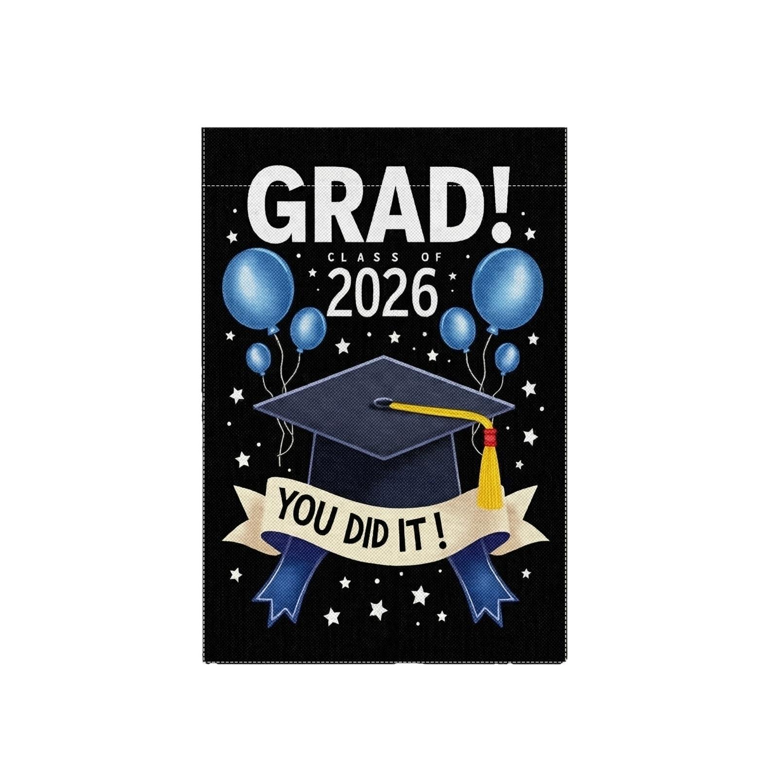 Graduation Garden Flags, Campus Graduation Party Decorations, Hanging Flags, Garden Flags One Size