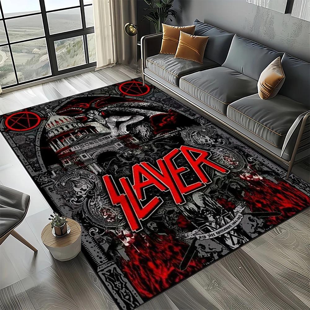27 Style Slayer Heavy Metal Rcck Band Sign Carpet Rug for Living Room Bedroom Home Sofa Decoration,Kid Play Non-slip Floor Mat
