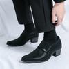 Herren High Heels Schwarz Leder Derby Hochzeitskleid Tanz Business Formal Aufzugschuhe Höhenzunahme Smoking Abschlussball Blazer Schuhe Übergröße