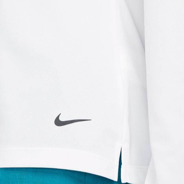 Nike Dri-FIT Victory Solid Logo Long Sleeve Polo Top Women Tops White DH2316-100