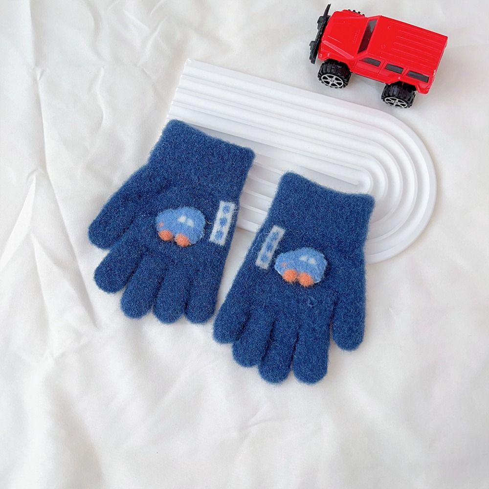 Coldproof Children Gloves Warm Knitted Mittens Durable Winter Plush Gloves  For 2-5 Years Kids