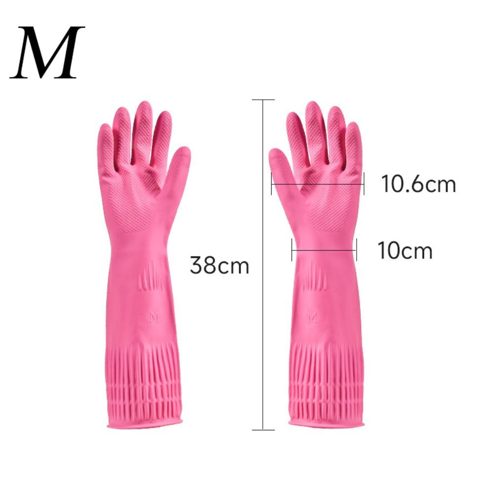 Pink Dishwashing Gloves Thickened Kitchen Gloves Durable Cleaning Gloves  Household Cleaning
