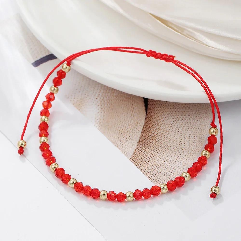 Fashion Boho Adjustable Jewelry Braiding Strap Bracelet Black Crystal Stone Beaded Bracelet For Women Accessory Jewelry