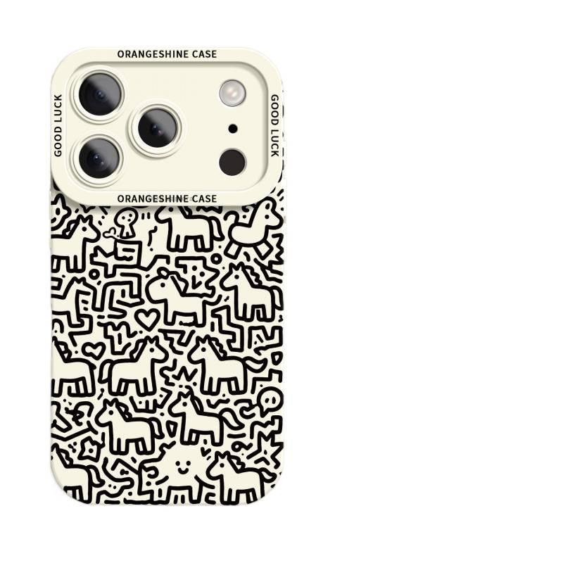 Suitable for Apple 17promax mobile phone case iphone15 New Year's high-end 16 graffiti pony 14plus