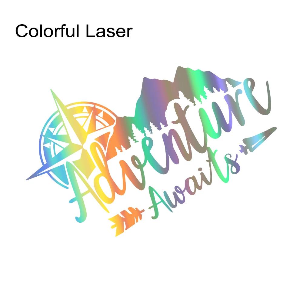 Adventure Mountain Compass Vinyl Car Sticker For Car Camper Van Motorhome RV Body Windows DIY Decoration Vinyl Decal Accessories 60x39.3cm