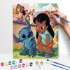 Disney Lilo and Stitch Oil Paint Art Painting Kit Home Wall Decor Handmade Gift for Cartoon Fans Modern Canvas Art DIY Picture Crafts