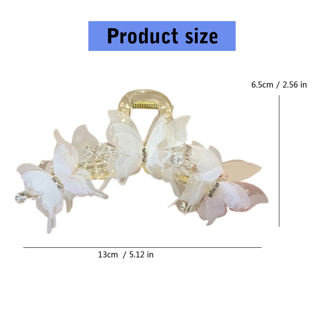 Acrylic Butterfly Hair Clip for Female Mesh Jaw Clip Casual Wear Headpiece Elegant Wedding Hair Grip Sweet Hair Ornament