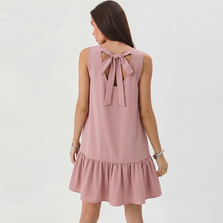 Fashionable Sleeveless Dress Loose-fitting Short Summer Style Elegant A-line Skirt