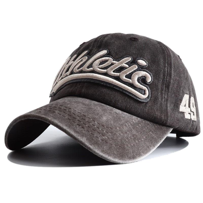 Athletic Letter Embroidery Baseball Cap Retro Washed Cotton Peaked Hat Hip Hop Trucker Dad Caps Fashion Sun Hats For Women Men