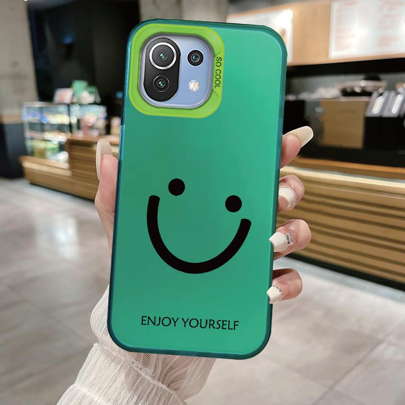 Smiling Face Case For Xiaomi Mi 11 Lite 5G NE 13T PRO 14T Redmi A5 A1 A2 9A Poco C71 Shockproof Hard Back Cover Line Art Sketch