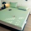 A-Class High-End Embroidered Summer Mat Set: Ice-Cool, Modern Minimalist, Solid Color, Fitted Sheet Style.