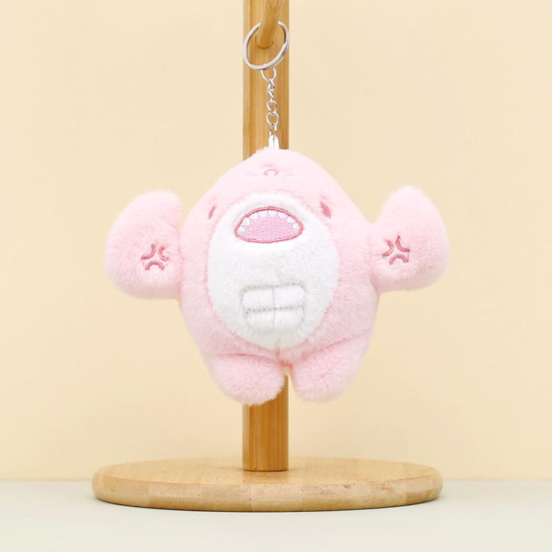 

Creative Muscle Shark Keychain Plush Toy Fun Short Plush Stuffed Animal Doll Pink Shark