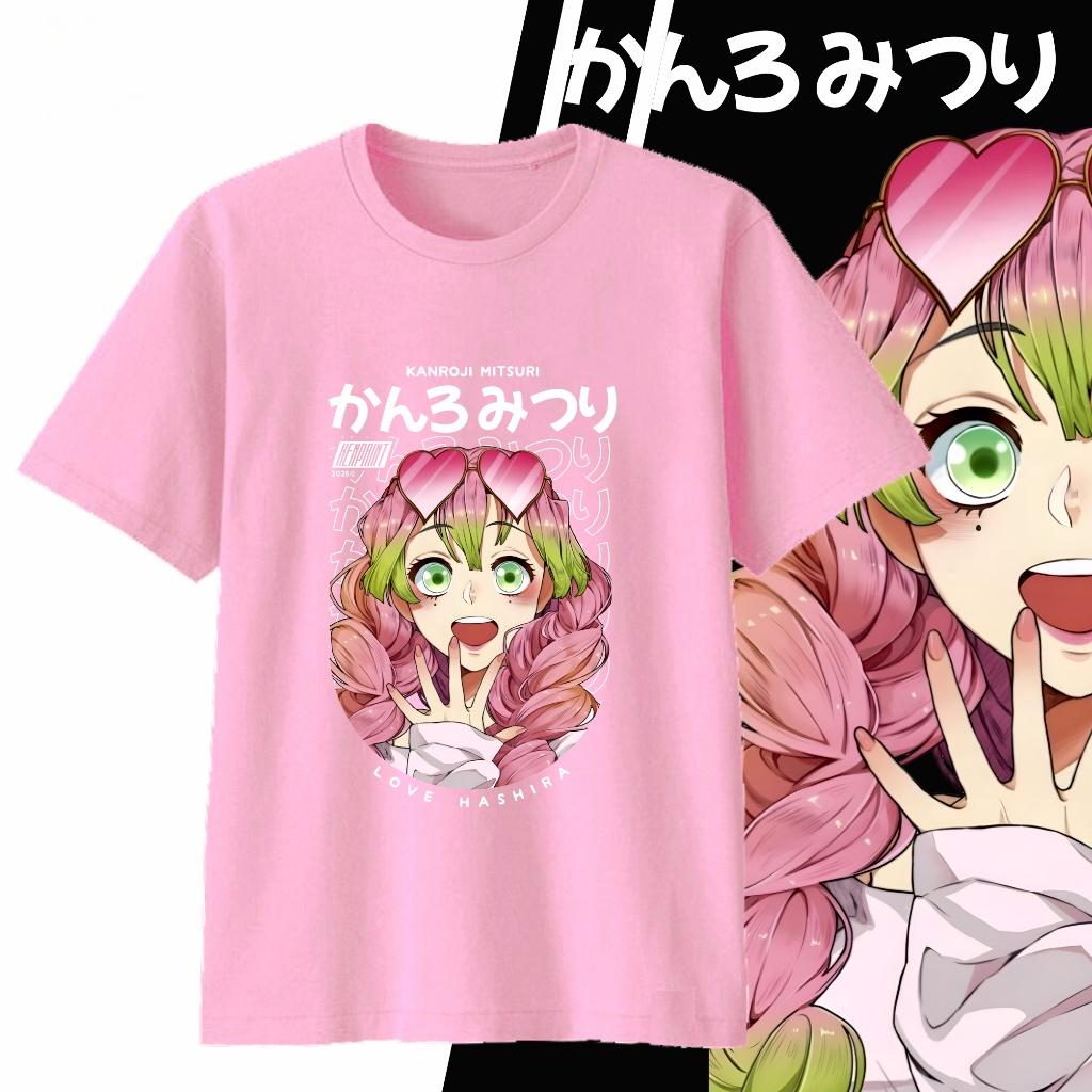 

2026 Fashion Demon Slayer Anime Mitsuri Kanroji Casual Y2k Graphic Comfortable TShirt Unisex Women High Quality Japanese Clothes S