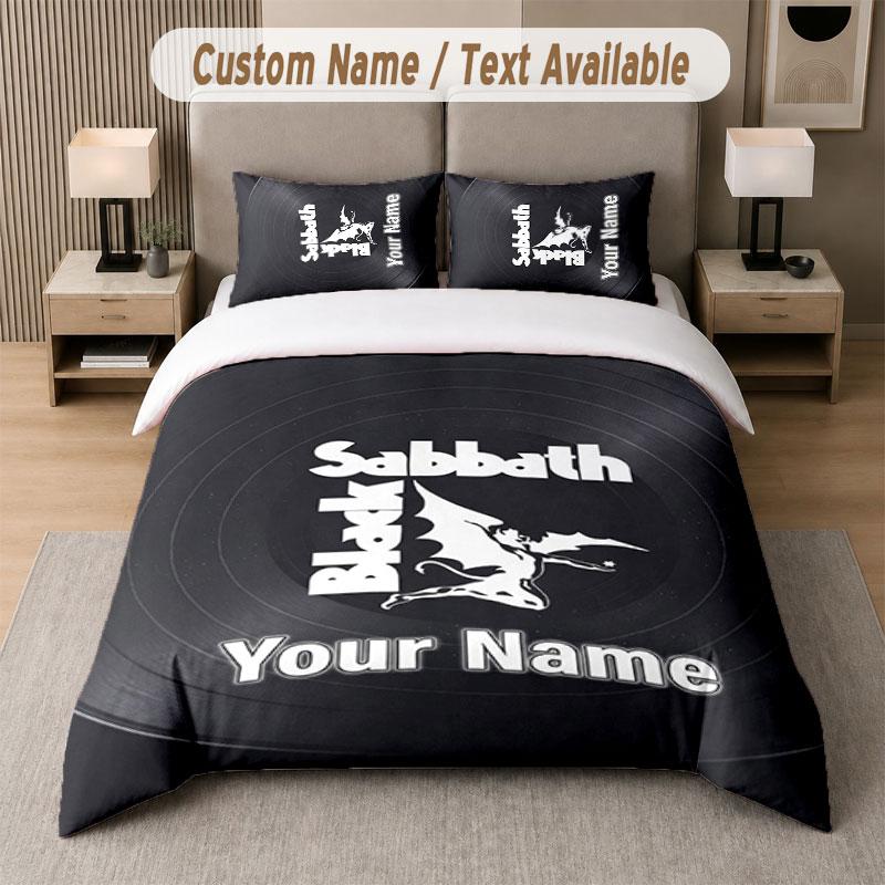 Custom Bedding Set Led Zeppelin Pattern, Print Name Text 1 Duvet Cover plus 2 Pillowcases Home Textile