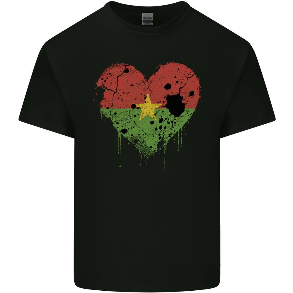 

26 Love Burkina Faso Flag Day Football Mens Cotton T-Shirt Tee Top Unisex T-Shirt L