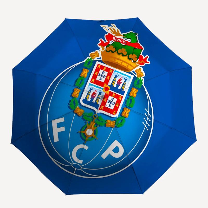 FC Porto, Badge- Automatic Opening and Closing, 8-rib Structure Portable Umbrella, Suitable for Men and Women in All Seasons - Perfect Gift