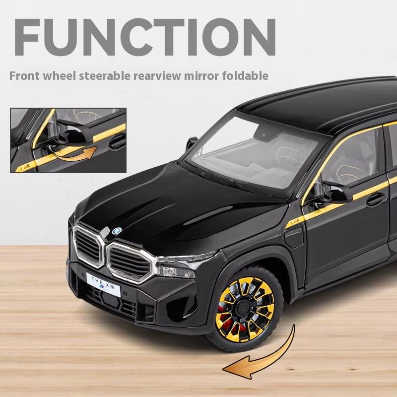 Simulation 1:24 THE-XM Alloy Car Model, Door-opening Car Model Ornaments, With Sound and Lights for Boys Toy Car Birthday Gift