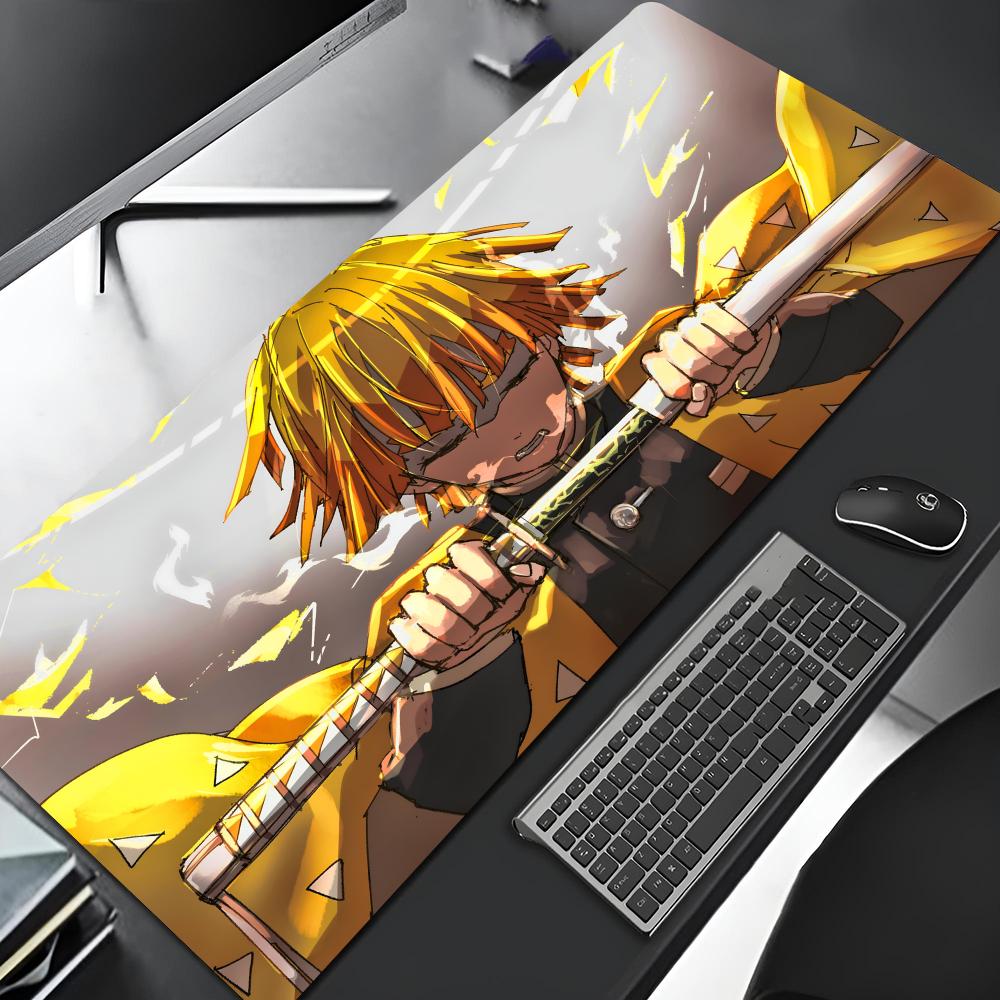 Demon Slayer Kimetsu no Yaiba Mouse Pad Çizgi Film Kilit Kenarlı Büyük Oyun Pad'i Bilgisayar Oyuncu Klavye Matı Masa Mousepad'i PC Masa Pad'i