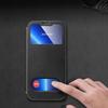 Pouzdro z pravé kůže s okénkem Smart View pro iPhone 16 Pro 17 Pro 15 14 13 12 11 XR XS Max 7 8 Plus SE 3 Magnetické Flipové Peněženkové Kryt