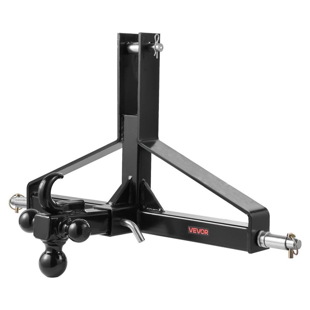 3 Point Trailer Hitch with 2 In Receiver, 3pt Quick Hitch Attachment, Heavy Duty Tractor Tow Drawbar Adapter, Compatible with Kubota, Mahindra, Ford,