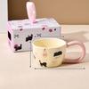 Tazza in Ceramica Gatto Carino Souvenir Tazza da Caffè Regalo di Compleanno per Ragazza Manico Lungo Tazza Bella Uso Domestico