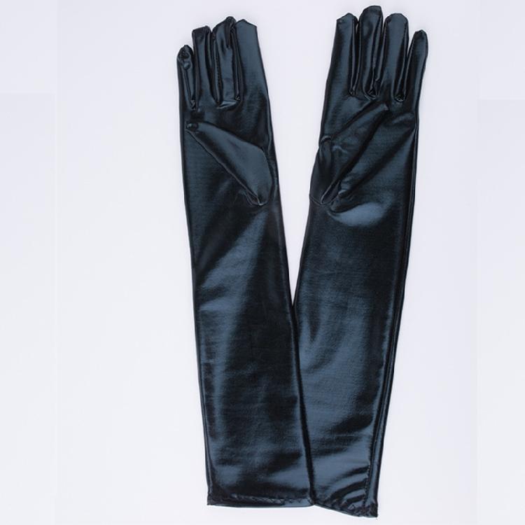 Women Wet Look Metallic Long Gloves for Wedding Opera Party Dress Accessories