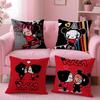 Kawaii P-Pucca Anime Cushion Cover Plush Fabric Soft Double-Sided Printed Sofa Pillow Case Colorfast Home Decor Gift