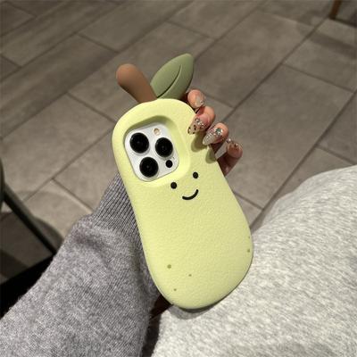 3D Cartoon Cute Fruit Pear Soft Silicon Phone Case for Iphone 16 Promax 15 14 13 Protective Cover New Year Lucky Gift