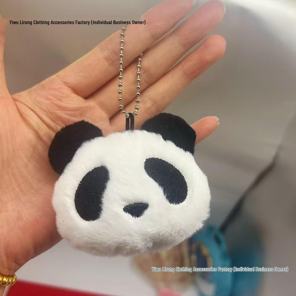 Cute Big White Panda Plush Pendant - Cartoon Brooch & DIY Backpack Decoration