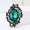 Retro Alloy Crystal Glass Brooch High-End Temperament Women'S Suit Cardigan Corsage Jewelry Pin