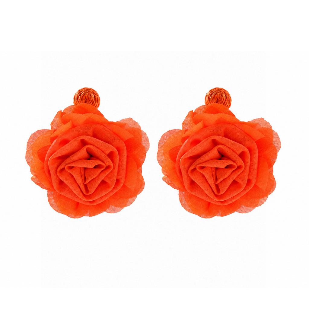 Exaggerated Three-dimensional Flower Hand Woven Personalized Fashionable Earrings with Niche Design for Women's Earrings