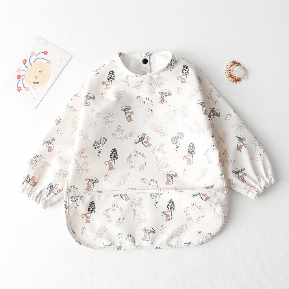 Cute Baby Bibs Toddler Waterproof Long Sleeve Apron Cartoon Animals Children Feeding Smock Bib Baby Stuff Newborn Accessories
