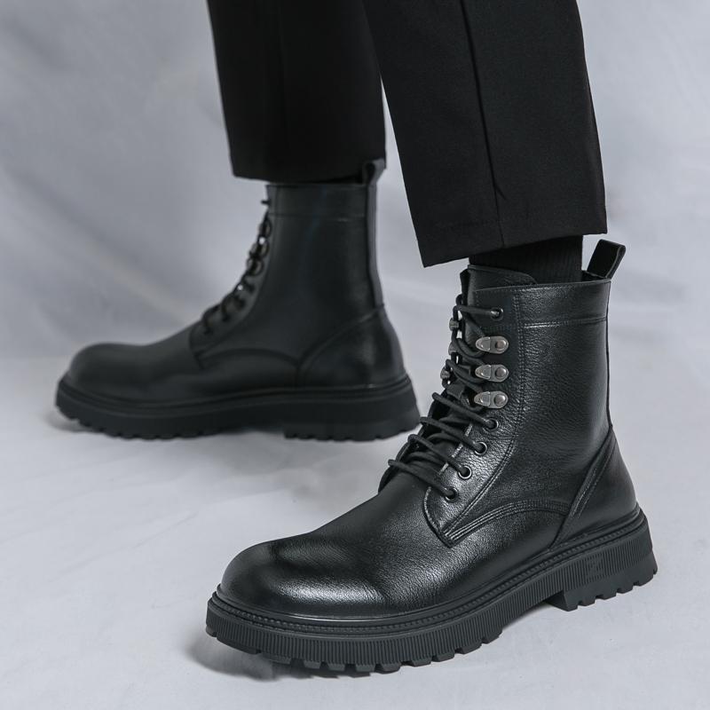 Men Ankle Boots Brogues Motorcycle Casual Retro Boots Men’s Wingtip Dress Formal Leather Tuxedo Wedding Boots