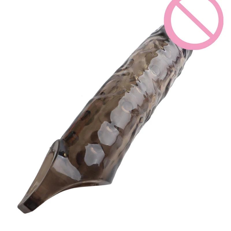 Reusable Condom Penis Sleeve Male Dick Enlargement Extender Spike Penis Cover Dildo Delay Ejaculation Sex Toy for Men Sexy Shop