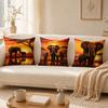 African Elephant Pillow Case Breathable Organic Short Plush Cushion Covers Machine Washable WrinkleResistant Soft Durable