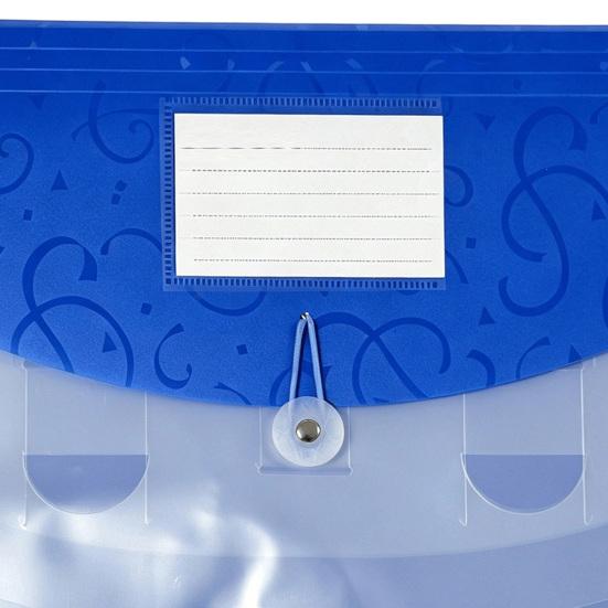 Expandable File Folder Document with Label Slot, Layered Design Waterproof PP Student Holder Envelope, Secure Rope Closure Organizer for Office