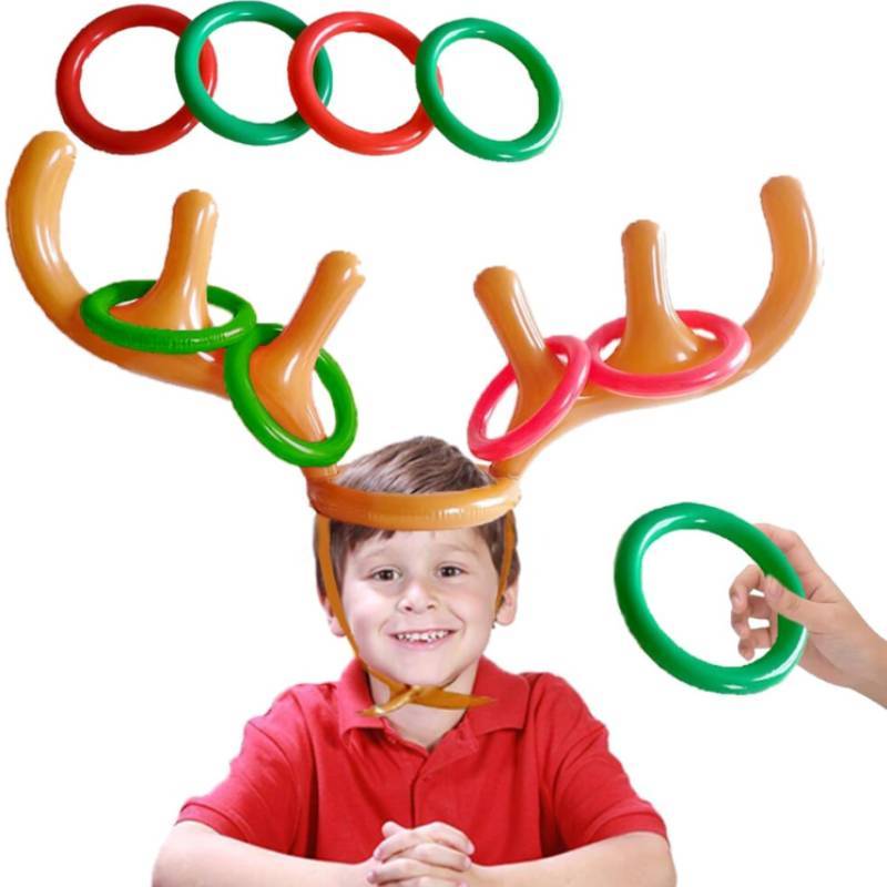 Inflatable Horn Reindeer Headband Throwing Hoop Suitable For Parties Christmas