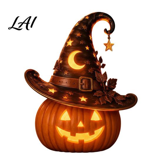 Ambient Lighting for Halloween Party Pumpkin Night Light Resin LED Dragon Tabletop Lamp Witch Collectibles Lovers Hat Black Cat Crow Lamp Home Table