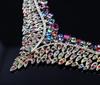 Stylish, Full-Diamond Colorful Collarbone Necklace, Earrings Set, Dress, Dinner Party, Exaggerated Accessories