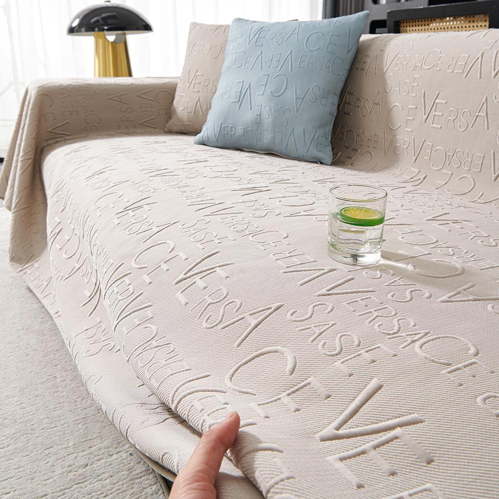 Cool Feeling Faux Leather Summer One-Piece Sofa Towel Simple Modern Sofa Cover Anti-Scratching Machine Washable