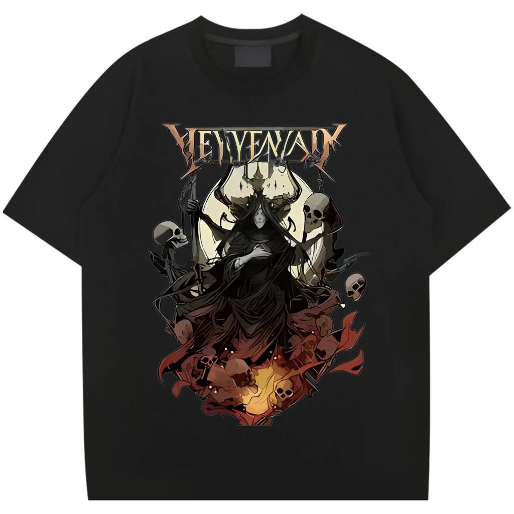 Skull T Shirt Big Size Loose Round Collar Tee Y2k Unisex Clothes Graphic Printing Streetwear T-shirt Quick-Drying Hip Hop Tees