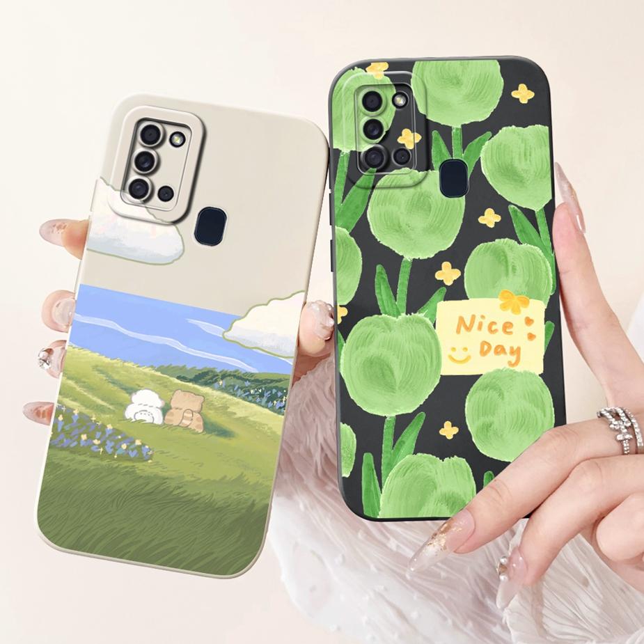 For Samsung Galaxy A21s Case SM-A217F New Fashion Cartoon Painted Cover Shockproof Phone Case For Samsung A21s A 21 s Soft Shell