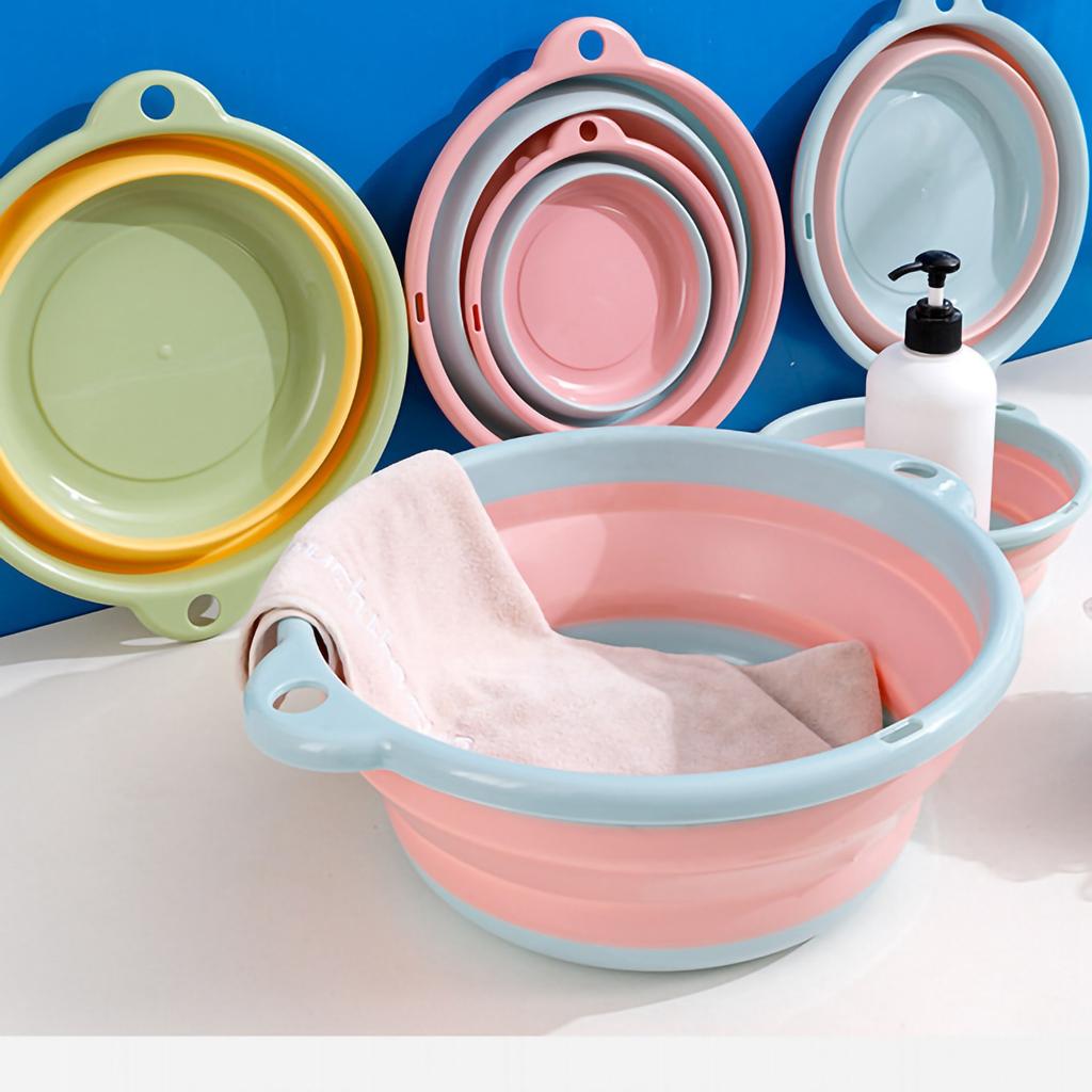 Wash Basin Foldable Design Portable PP Material Glossy Wear Resistan