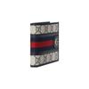 Gucci Ophidia Logo Streifen Web Canvas Und Leder Geldbörse Herren Geldbörse Blau Beige 597609-96IWN-4076