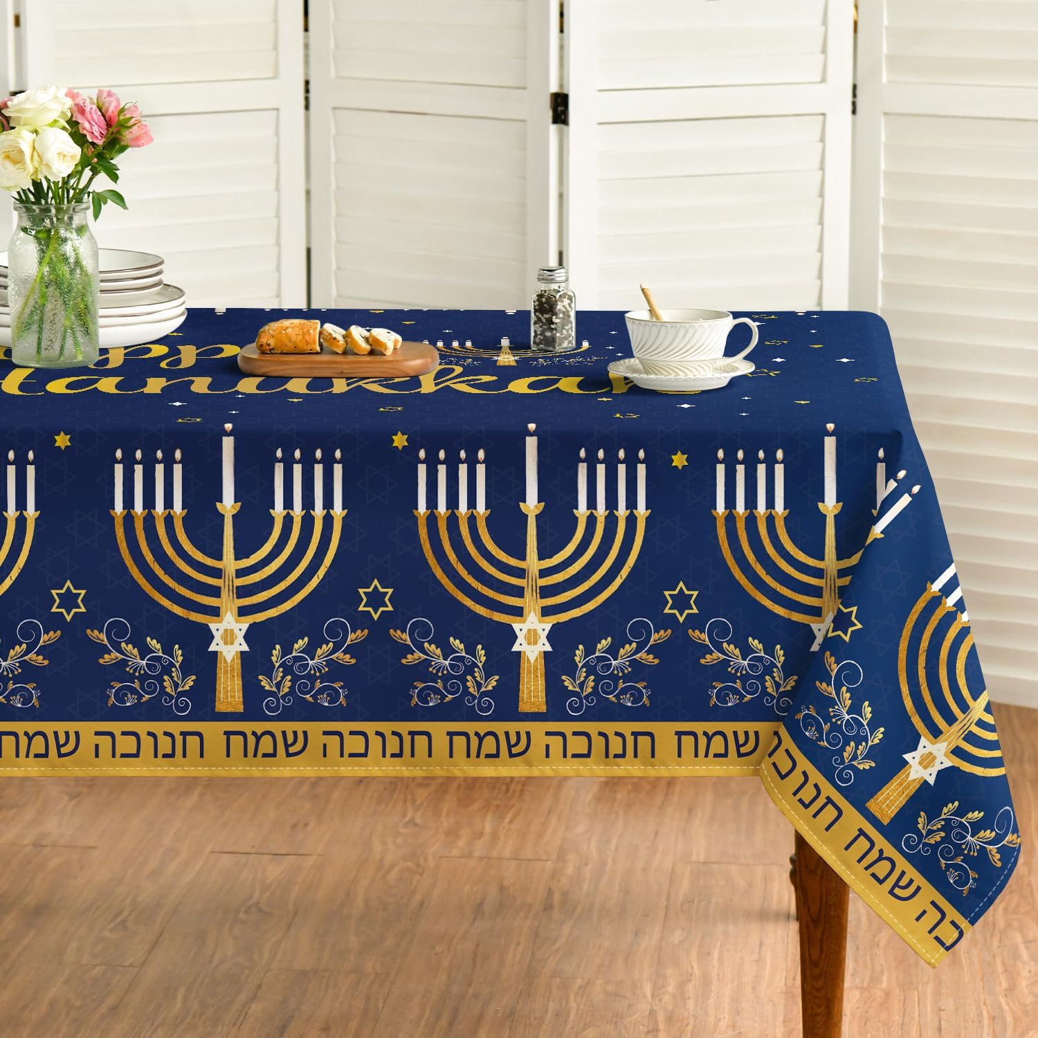 Joods Patroon Rechthoekige Tafelkleed voor Tafeldecoratie Huis Keuken Eetkamer Waterdicht Herbruikbaar Tafelkleed voor Tafels Feest 100x160cm