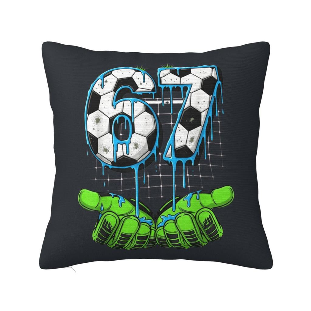 Six Seven Ice Cream Drip Meme 67 Pillow Cover Square Pillow Case Cushion Cover Pillowcases For Chair Sofa Home Decoration