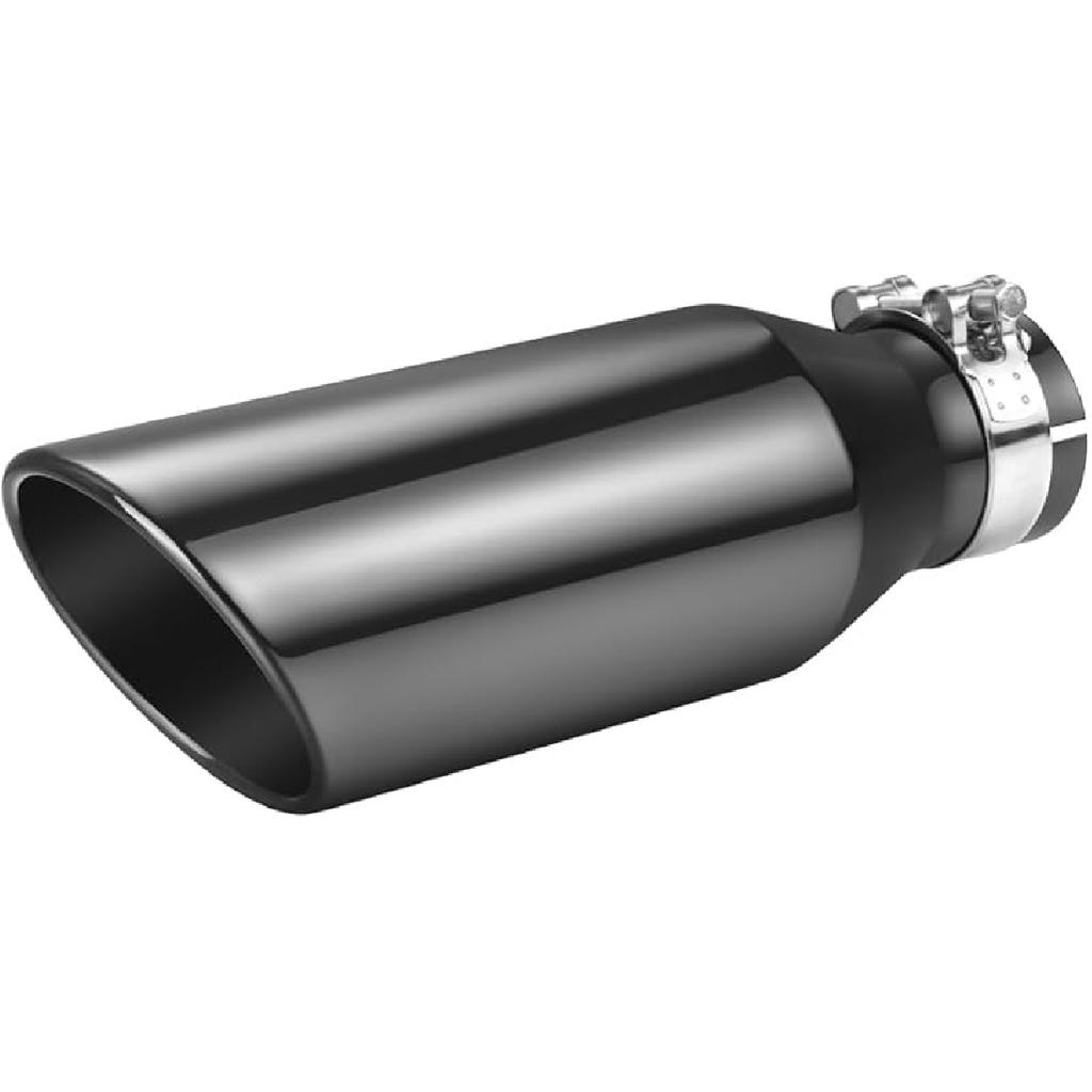 A-KARCK Exhaust Tips Black Chrome 3" Inlet, Muffler Tip with Never Fading and Peeling Coating, 3" Inlet to 4" Outlet 12" Long