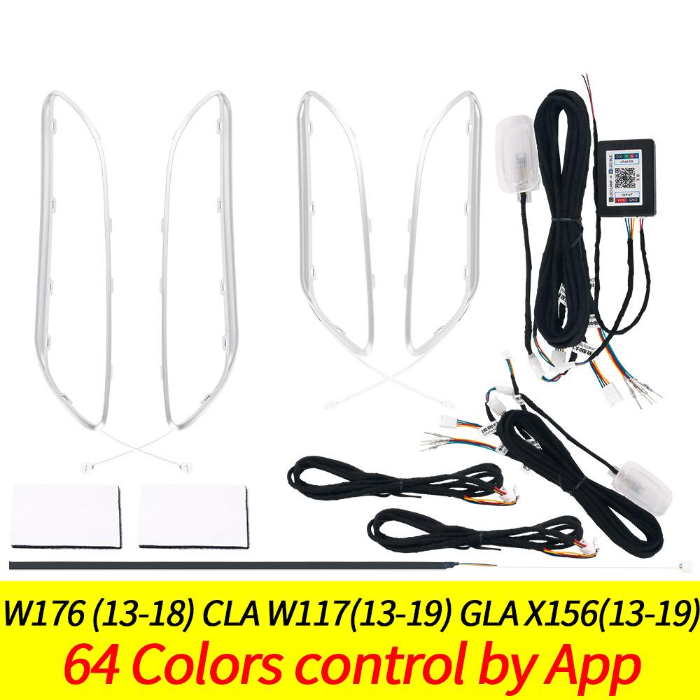 

Для Mercedes Benz A-Class W176 W117 C117 W156 AMG 12/64 цвета Подсветка салона Турбина Воздуховод Насадка Лампа Автомобиль/Управление через приложение